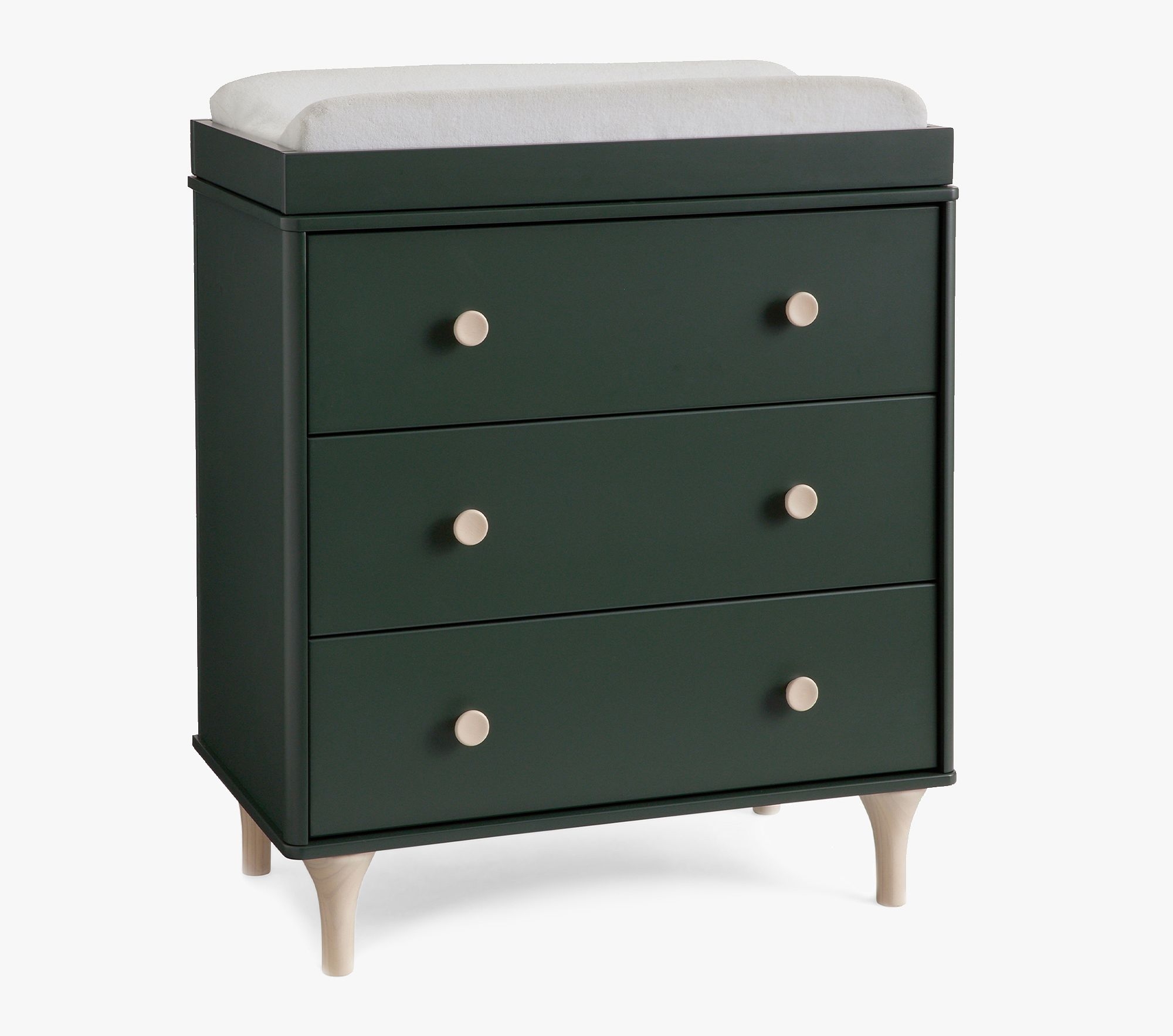 Babyletto Lolly 3-Drawer Changing Dresser, Forest Green/Washed Natural - Image 0