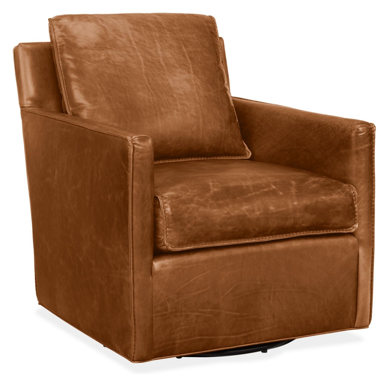 Vento cognac Bram Leather Swivel Chair - Image 1