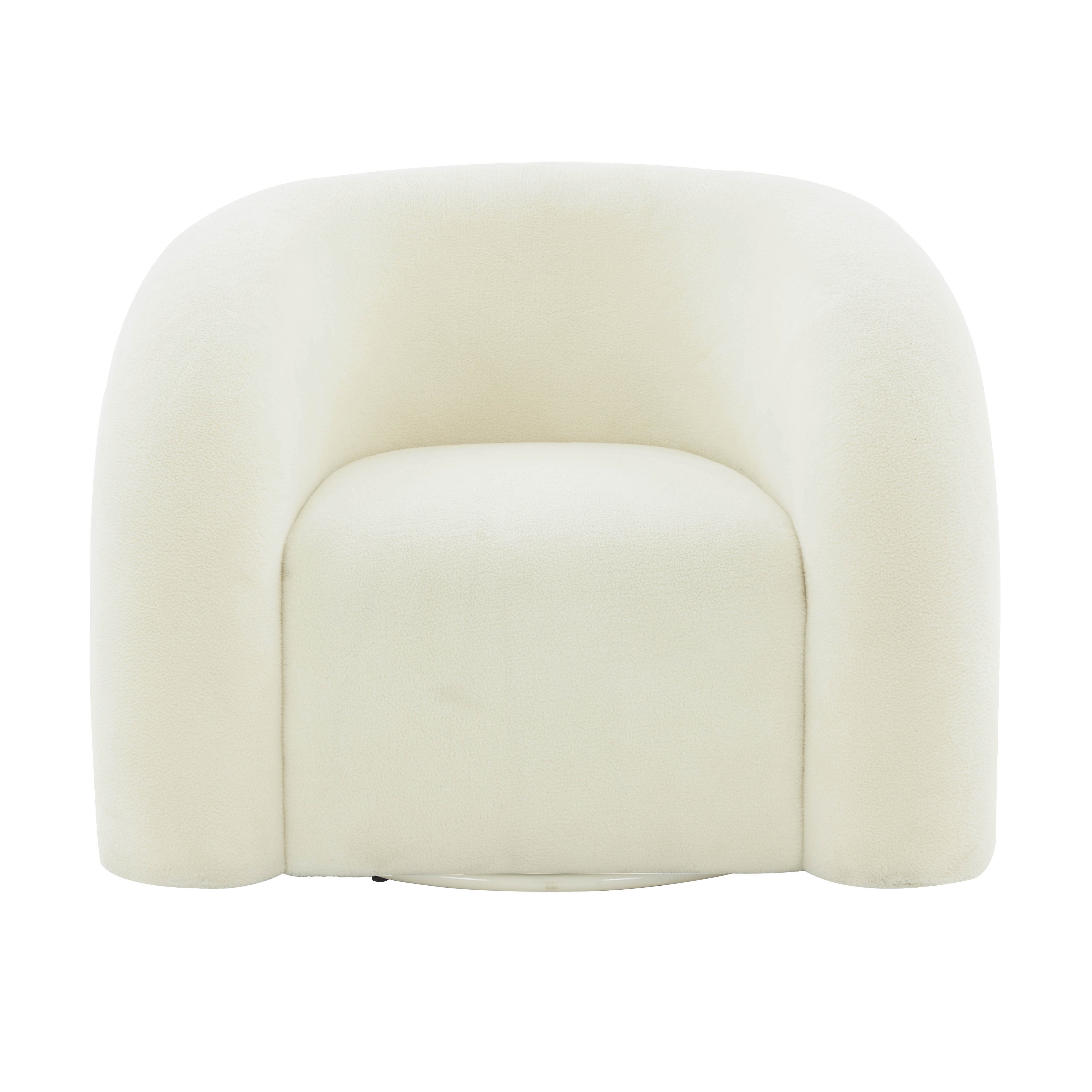 Slipper Cream Vegan Shearling Swivel Chair - Image 1