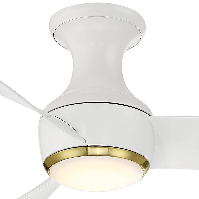 44" Modern Forms Corona White Brass LED Smart Hugger Ceiling Fan - Image 2