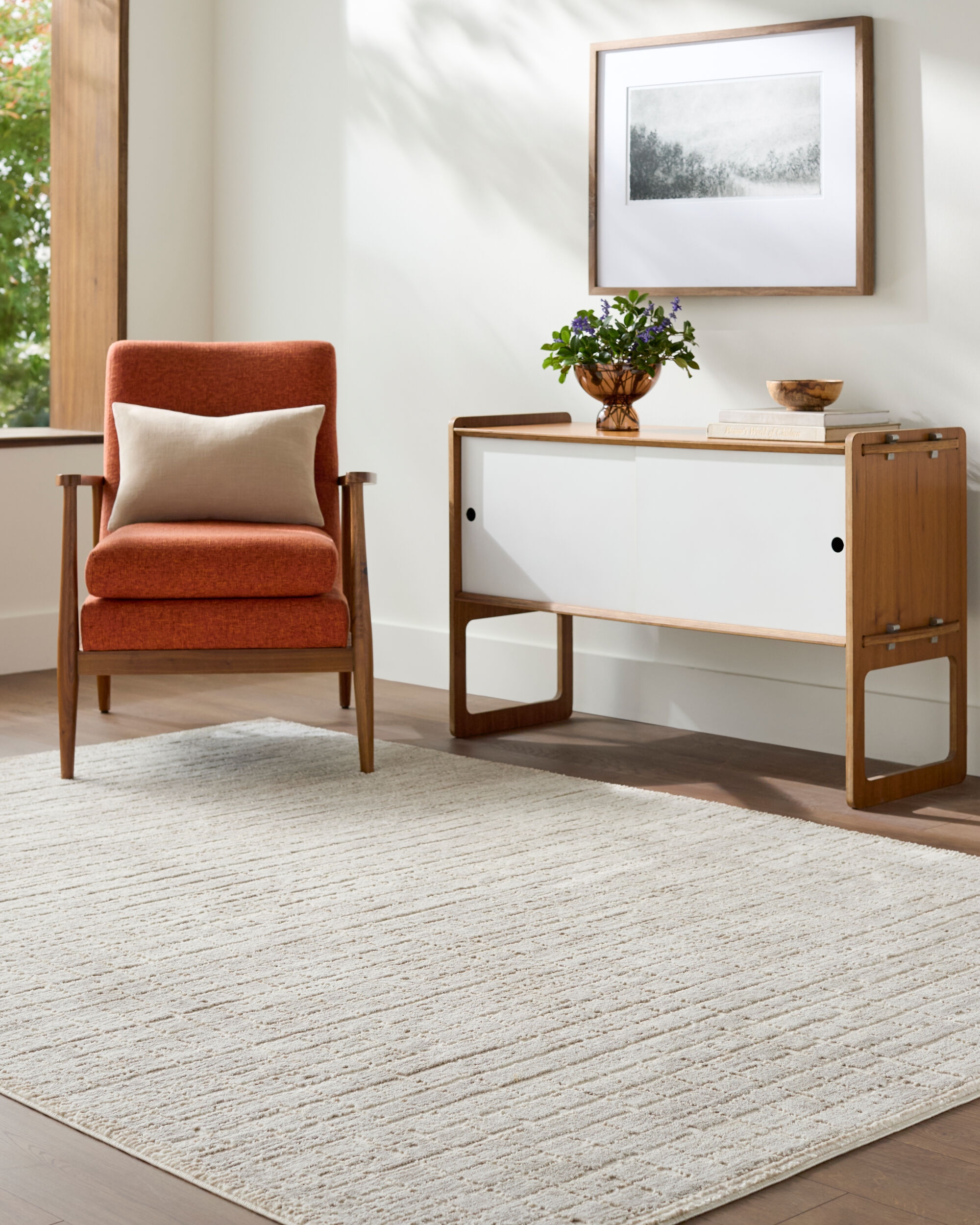 Alder Beige Indoor 8'11" x 12' Machine Woven Rug - Image 1