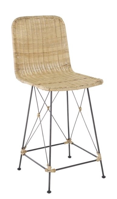 Minerva Weaved Counter Stool - Light Natural / Black - Image 0