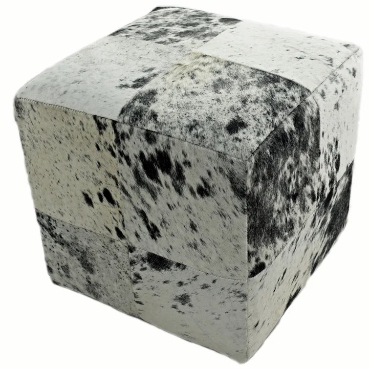 Trophy Room Stuff Cowhide Pouf - Image 0