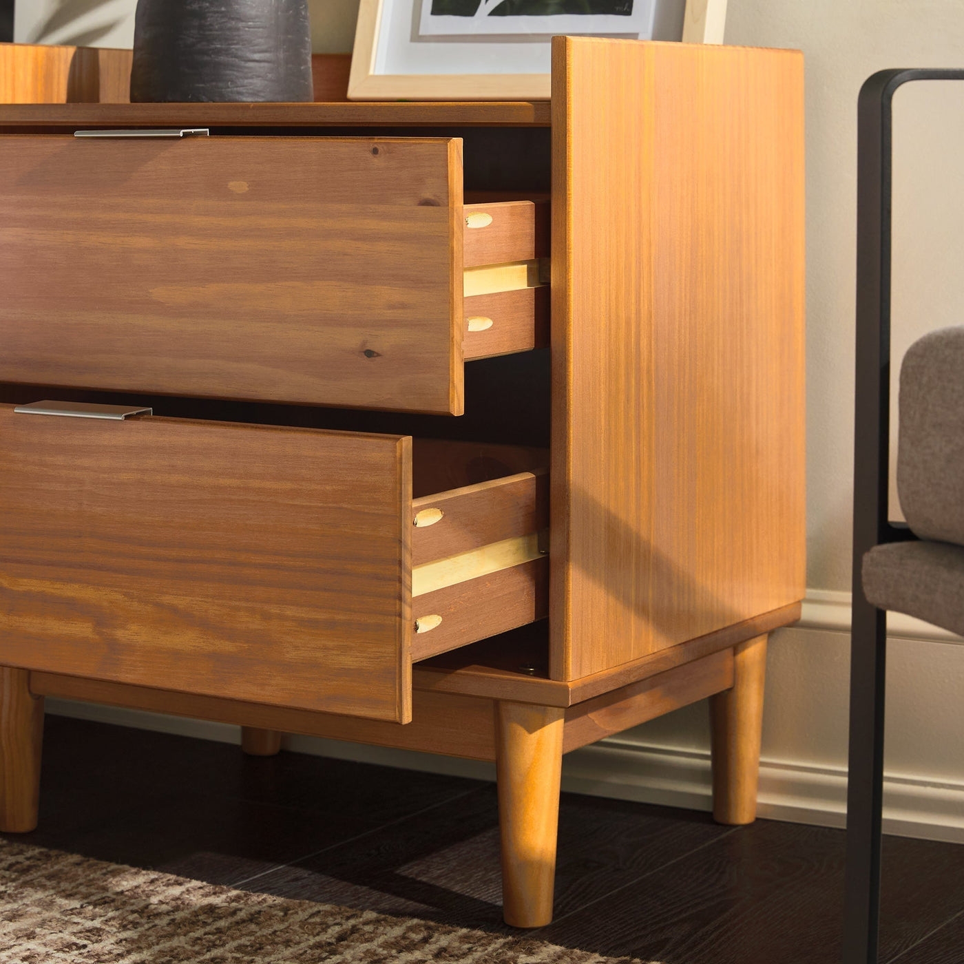 20" Solid Wood 2-Drawer Nightstand with Gallery - Image 1