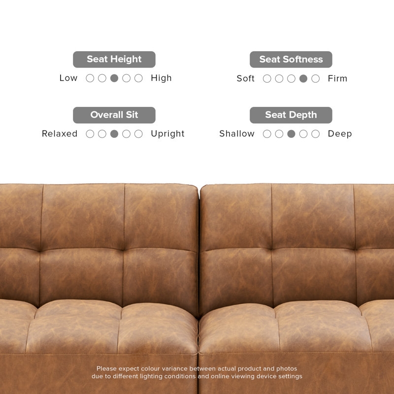 Reiana Twin 77.56'' Wide Faux Leather Convertible Sofa - Image 4