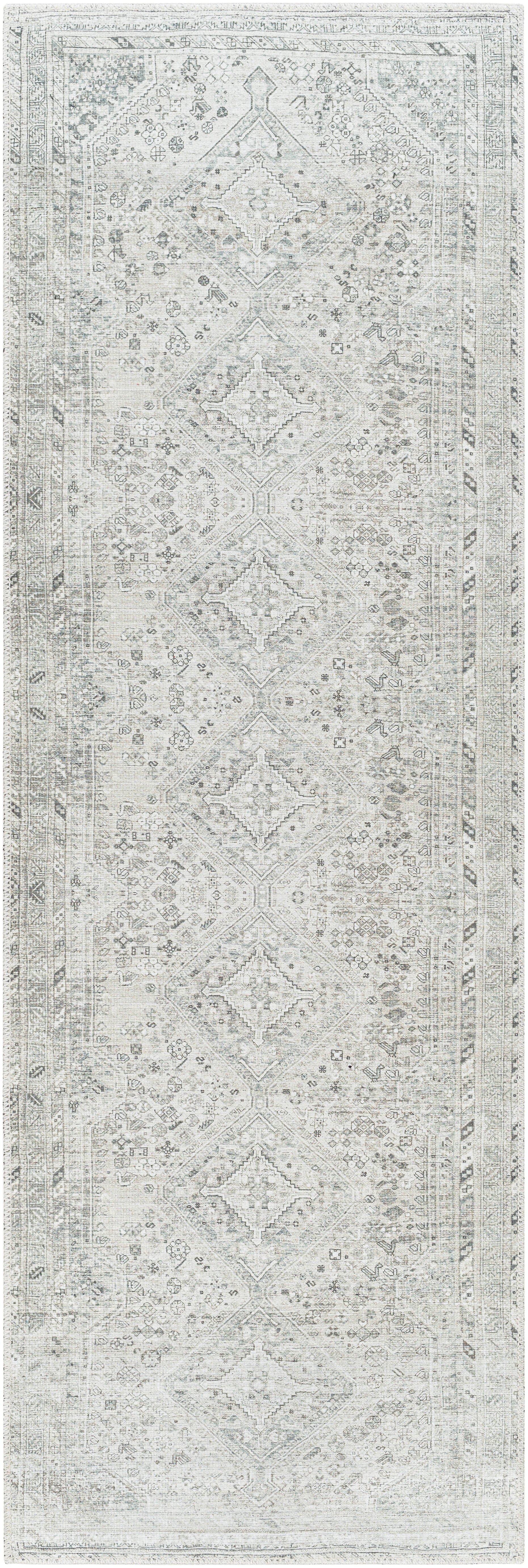 Amelie Gray Indoor 2'7" x 7'10" Machine Woven Rug - Image 0