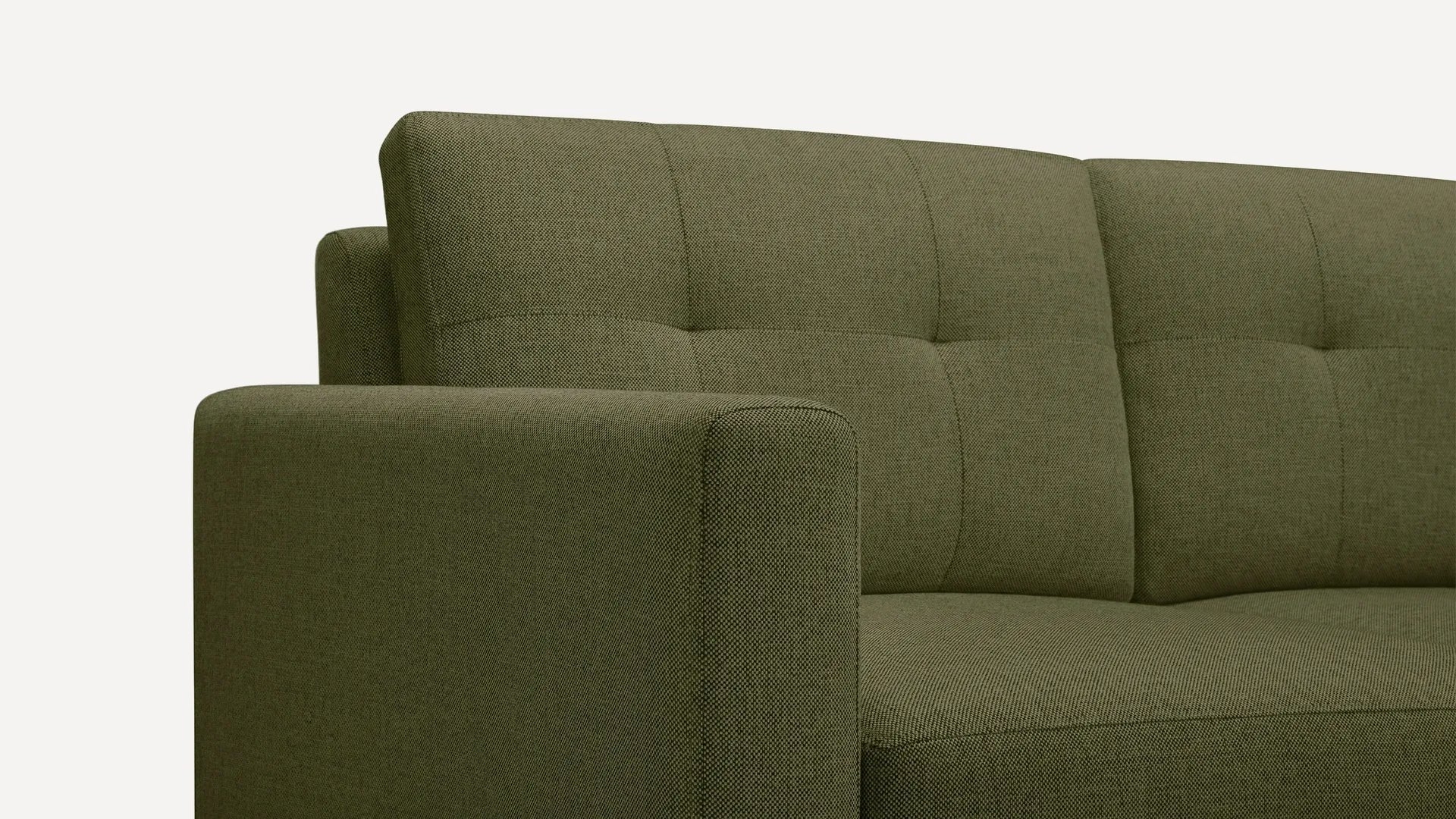 Nomad King Sectional - Moss Green - Performance Basketweave / Chrome - Metal / Arch - Image 1