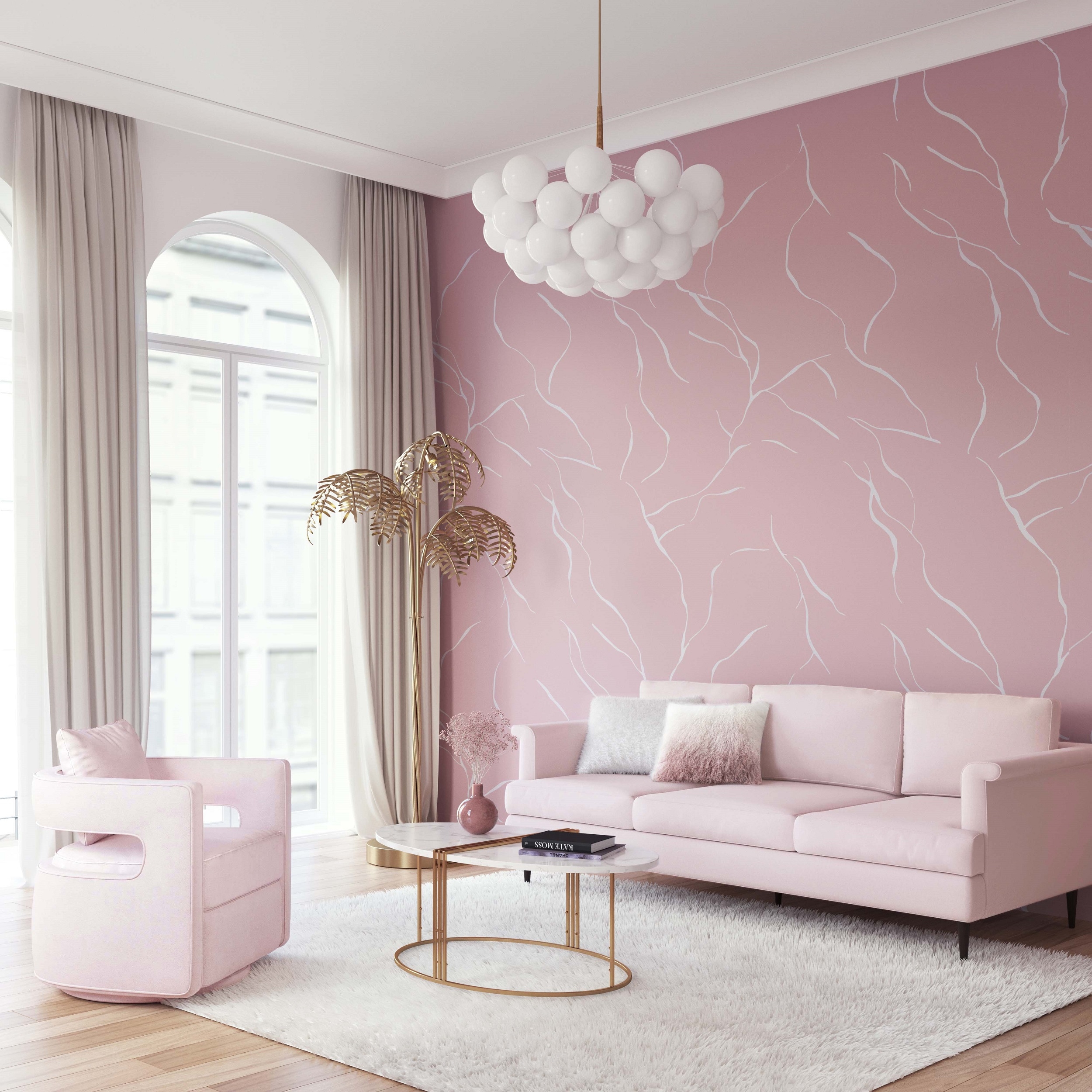 Porter Blush Velvet Sofa - Image 1