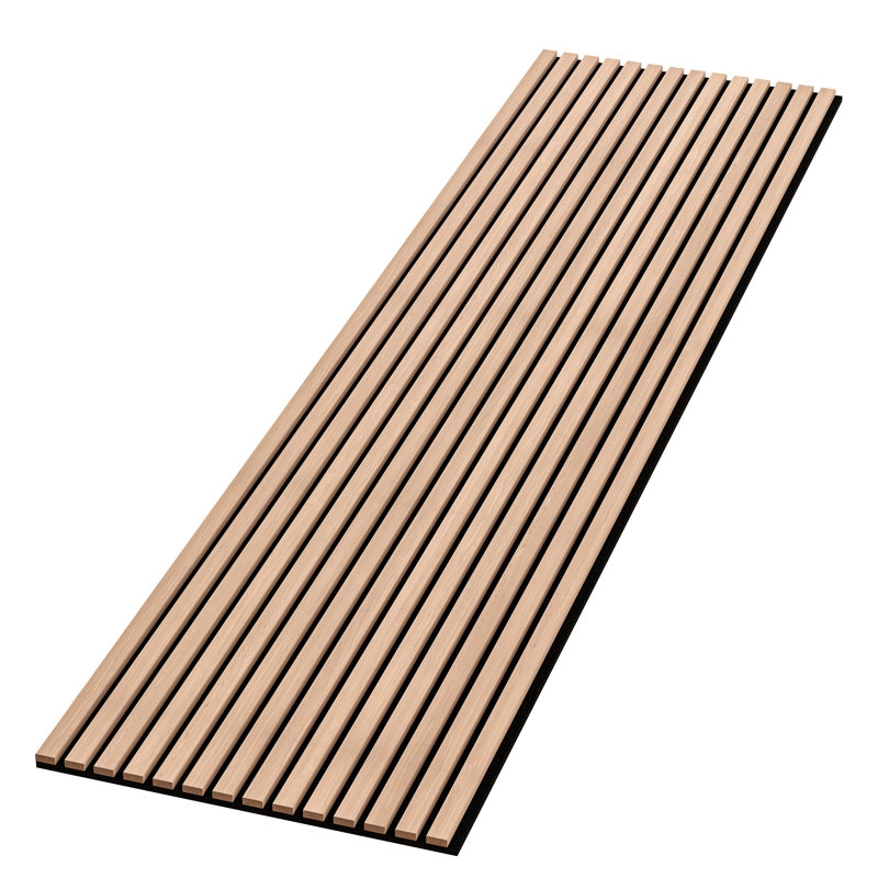 106” L x 12.6” W - 3D Acoustic Soundproof Wood Slat Wall Panel - Decorative Shiplap, Acoustic Wall Tile (Set of 2) - Image 0