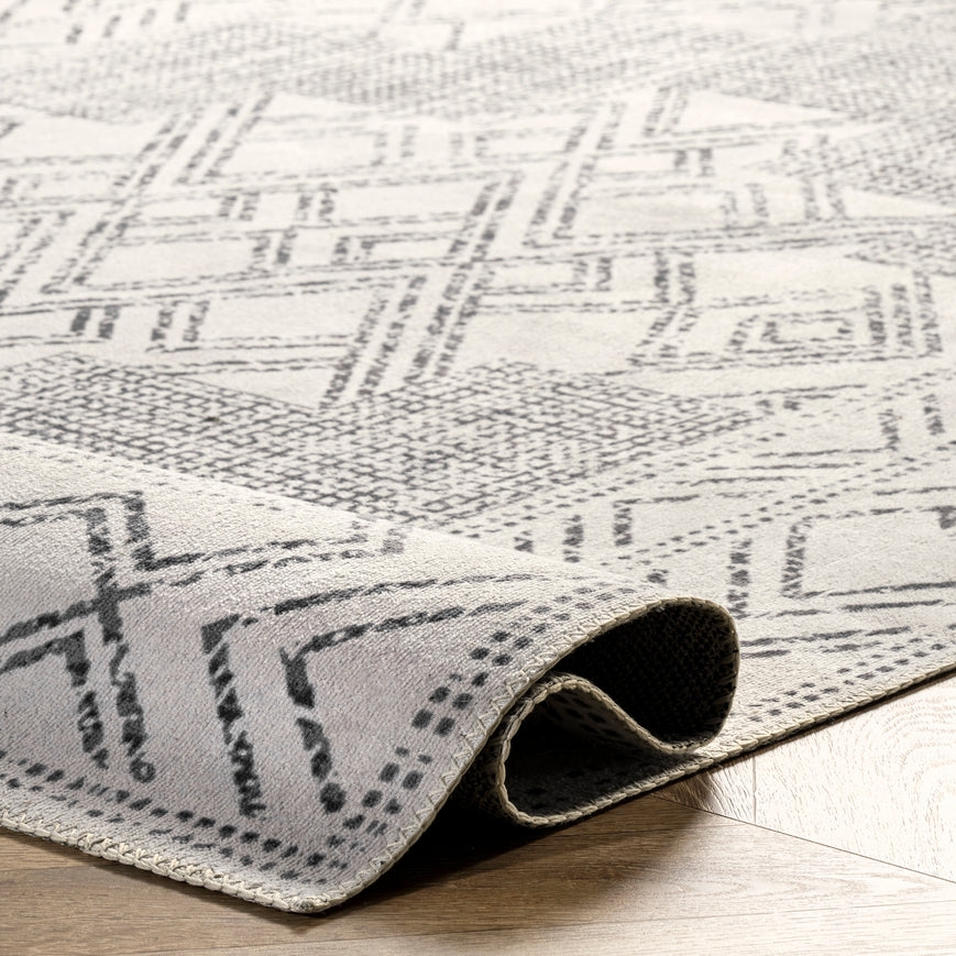 Mia Machine Washable Geometric Medallion Area Rug - Image 2