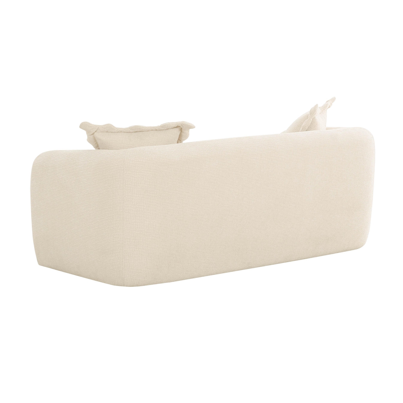 Lou Sandstone Textured Fabric Loveseat - Image 3