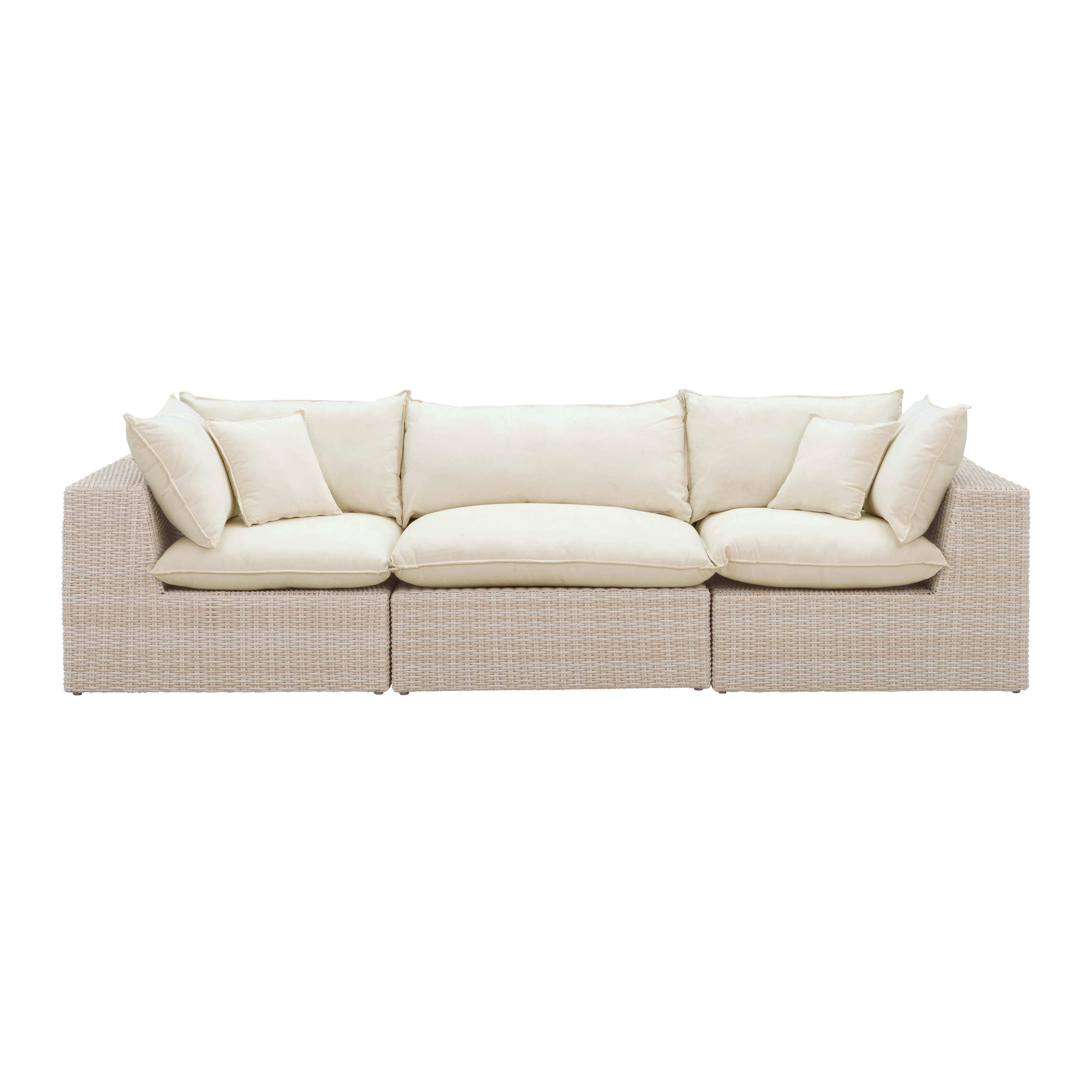 Cali Natural Wicker Outdoor Modular Sofa - Image 2