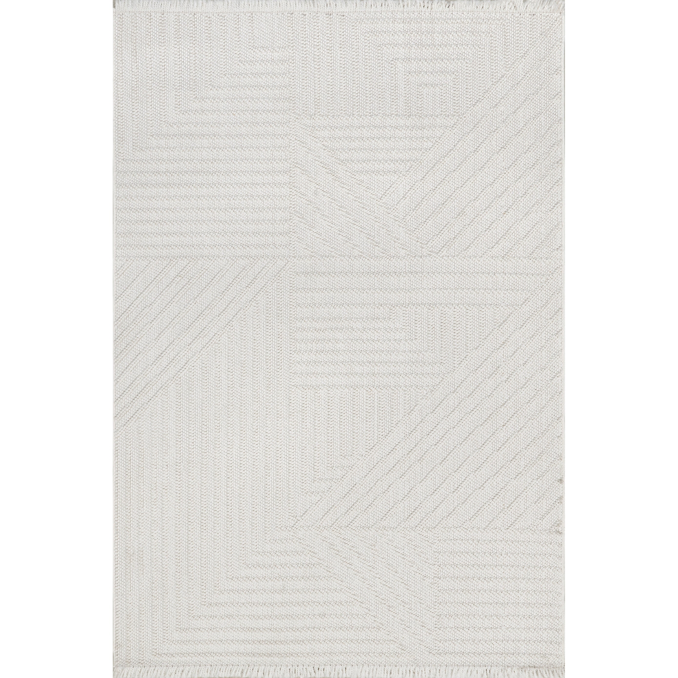 Makena Modern Geometric High-Low Area Rug - Image 1