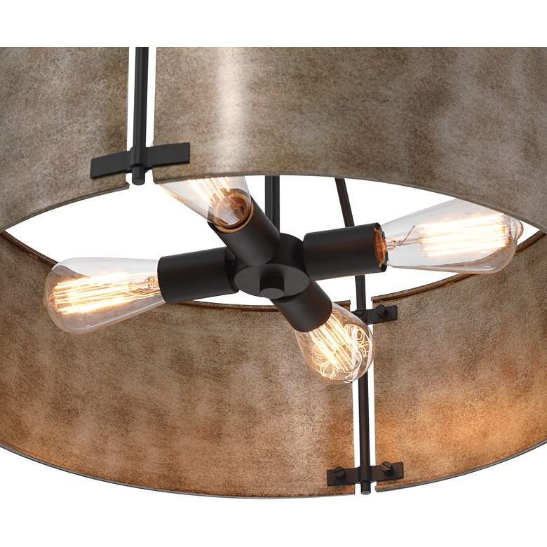 Possini Euro Julian 22" Wide Rustic Silver Metal Drum Pendant Light - Image 3