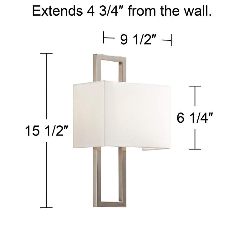 Possini Euro Modena 15 1/2" High Brushed Nickel Wall Sconce Set of 2 - Image 3