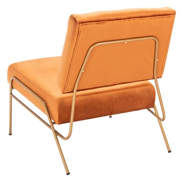 Romilly Velvet Accent Chair - Sienna / Gold - Safavieh - Image 4