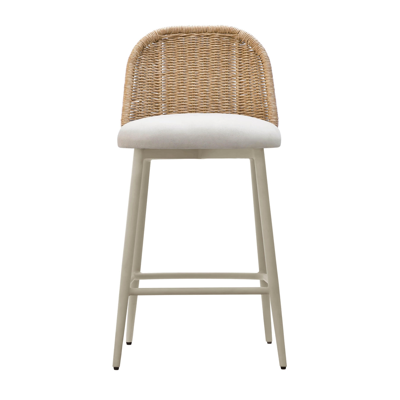 Alexa Cream Performance Fabric Outdoor Counter Stool - Image 1