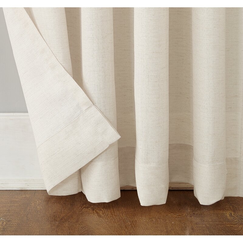 Wayfair Basics® Linen Blend Textured Semi-Sheer Rod Pocket Curtain Pan - Image 1