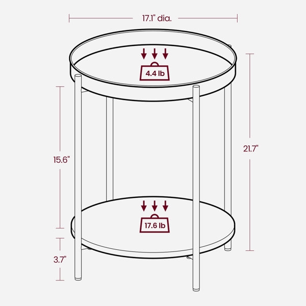 Kappel Steel Tray Top End Table - Image 4