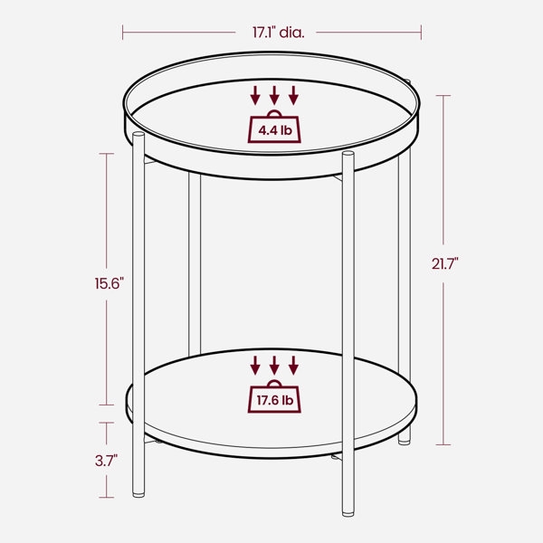 Kappel Steel Tray Top End Table - Image 4