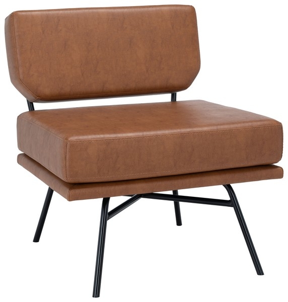 Kermit Accent Chair - Cognac / Black - Safavieh - Image 2