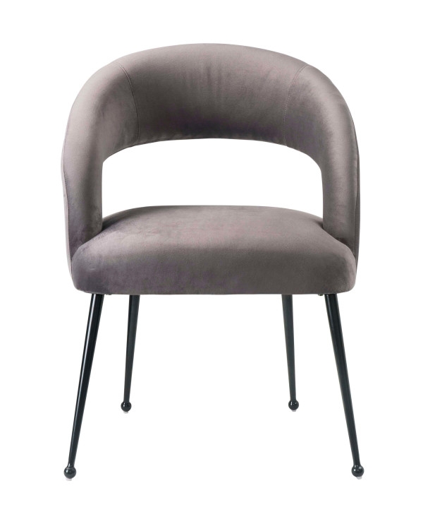 Rocco Grey Velvet Dining Chair - Image 3