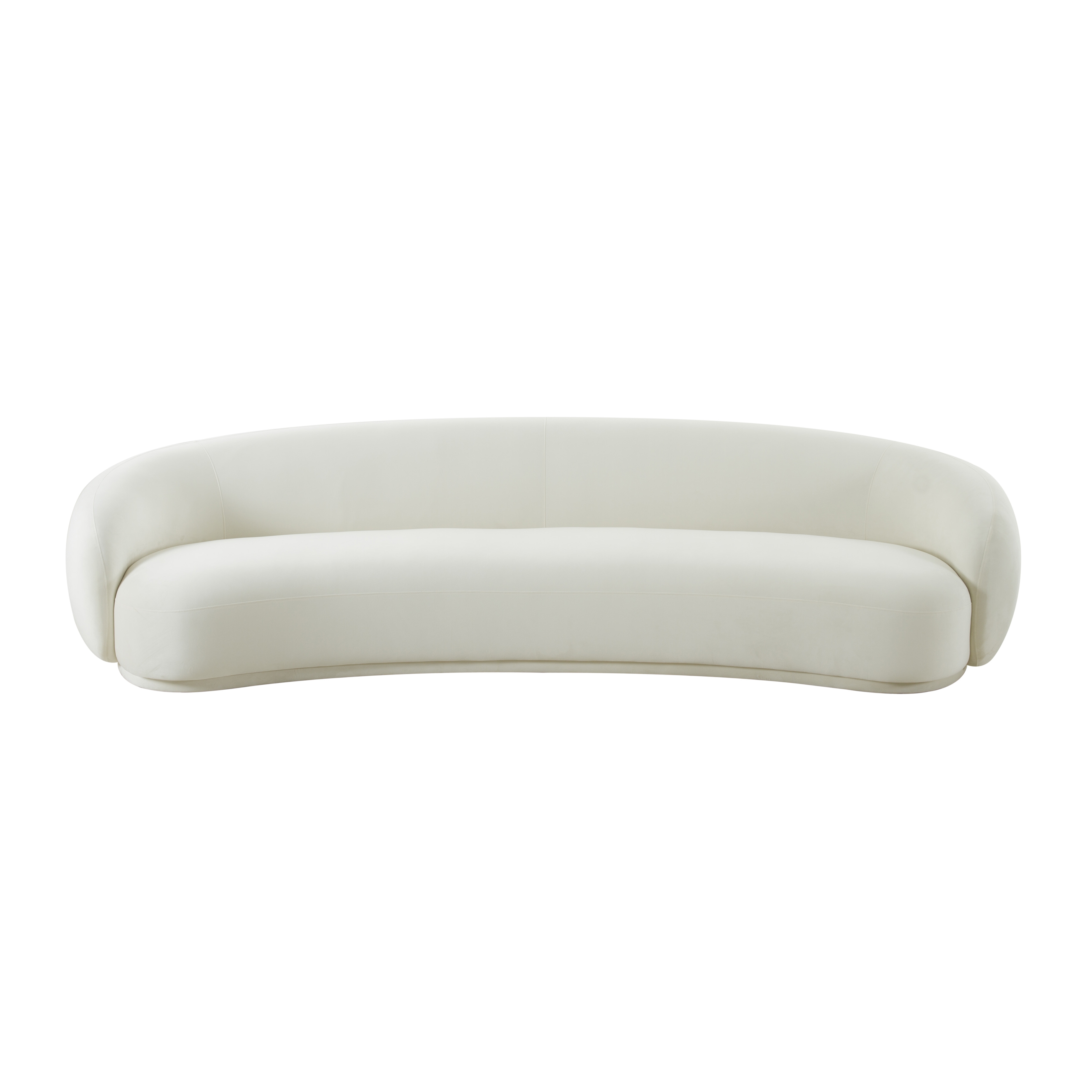 Kendall Cream Velvet 120 Inch Sofa - Image 0
