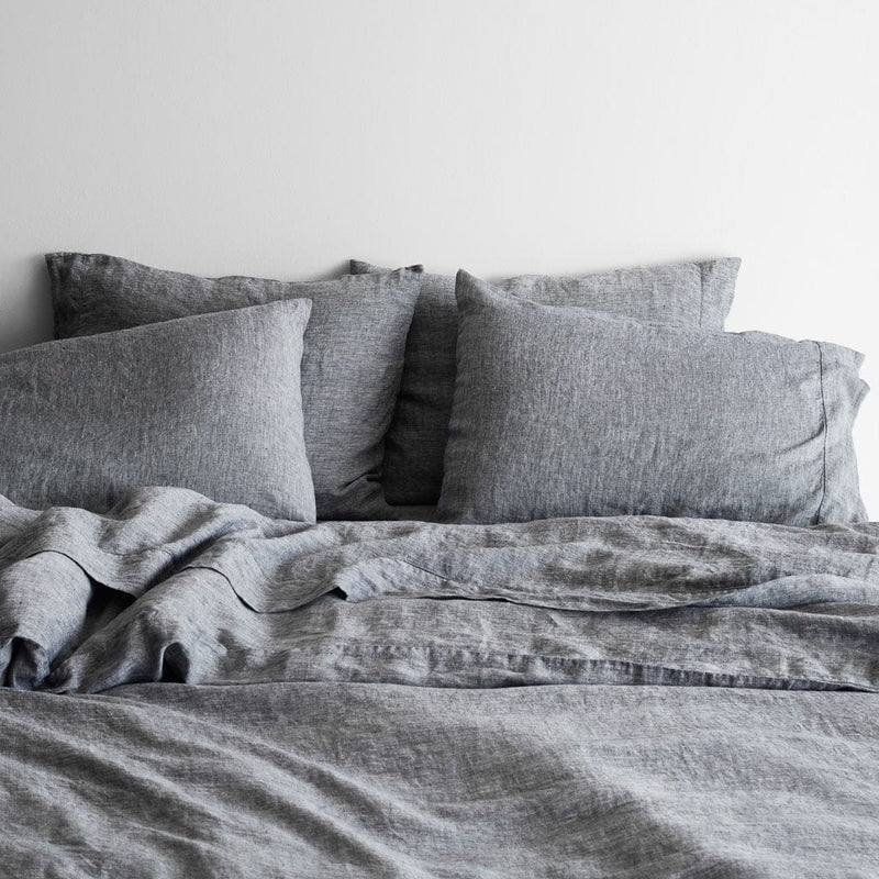 The Citizenry Stonewashed Linen Pillowcases | King Set | Indigo Chambray - Image 1