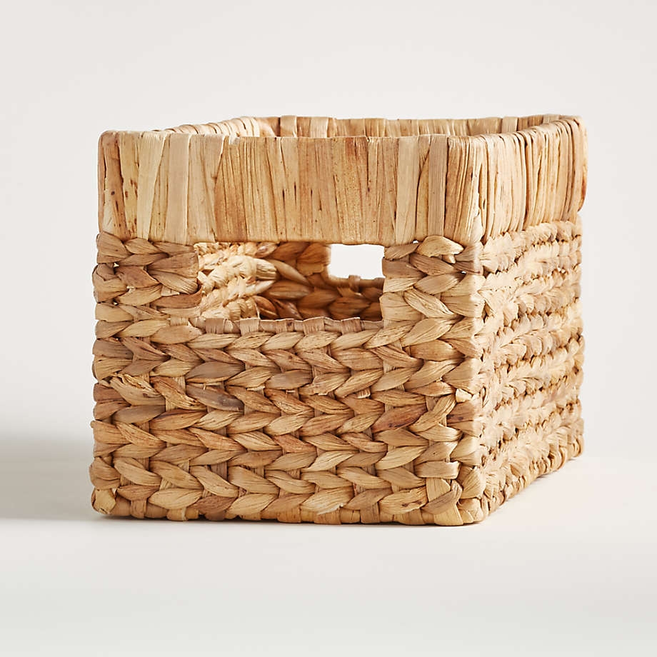 Natural Wicker Small Changing Table Basket with Handles - Image 0
