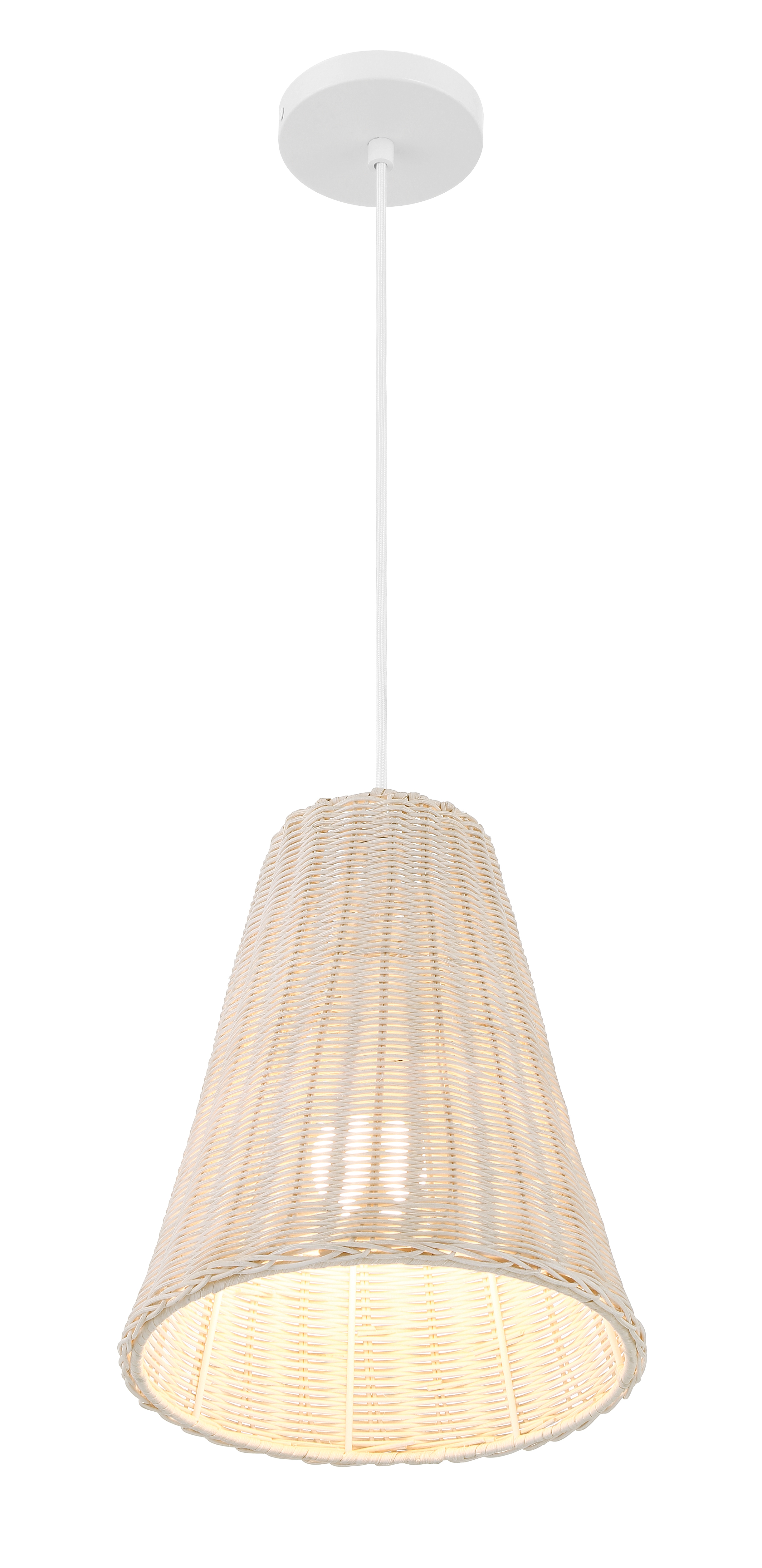 Sonoma Pendant | 10.25" | White Wicker - Image 2