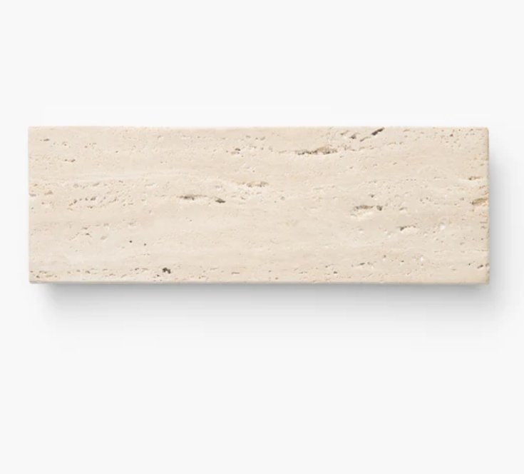 Beige Travertine Footed Serving Board - Image 1