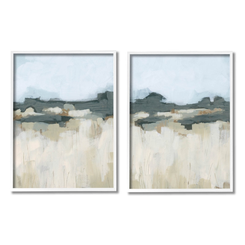 " Brushed Abstract Badlands Scenery " by Erica Vess 2 - Pieces Painting Print - Image 0