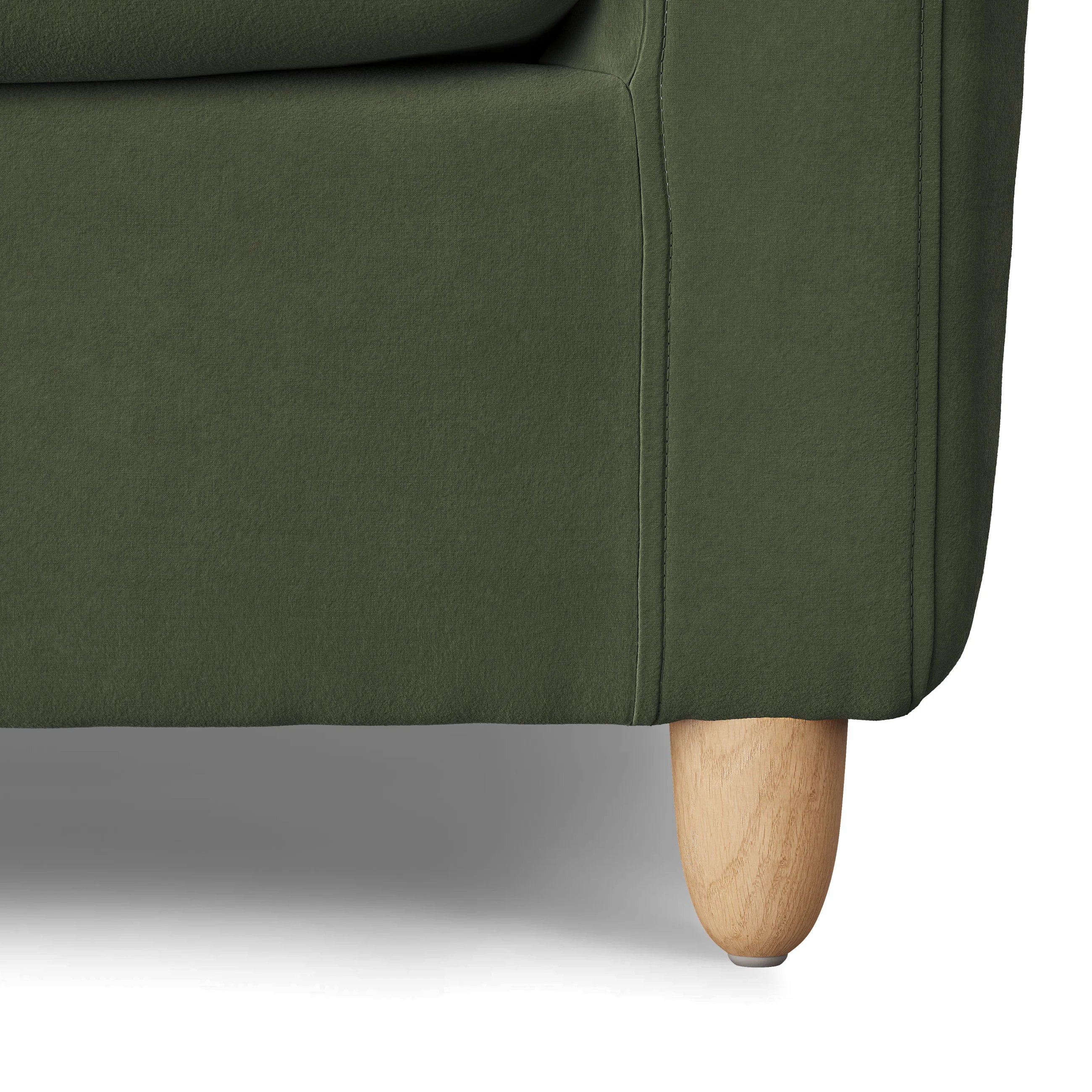 Vati 80" Velvet Sofa Bed - Natural Oak and Hale Fir Green - Image 3