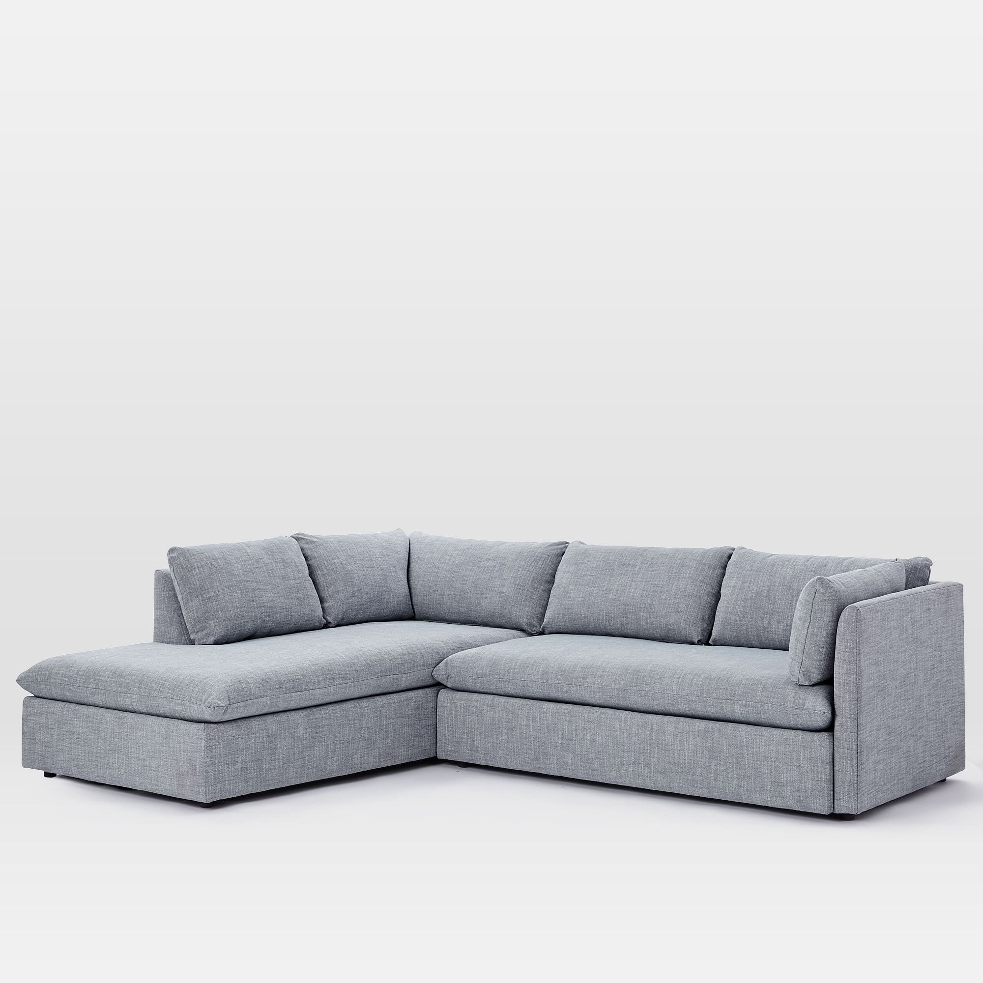 Shelter 106" Left 2-Piece Bumper Chaise Sectional, Yarn Dyed Linen Weave, graphite - Image 0