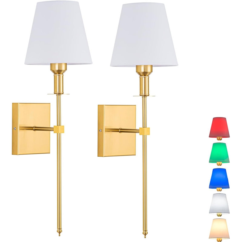 Wall Light Battery Operated Sconce Set of 2,not Hardwired Fixture,Battery Powered Wall Sconce - Image 1