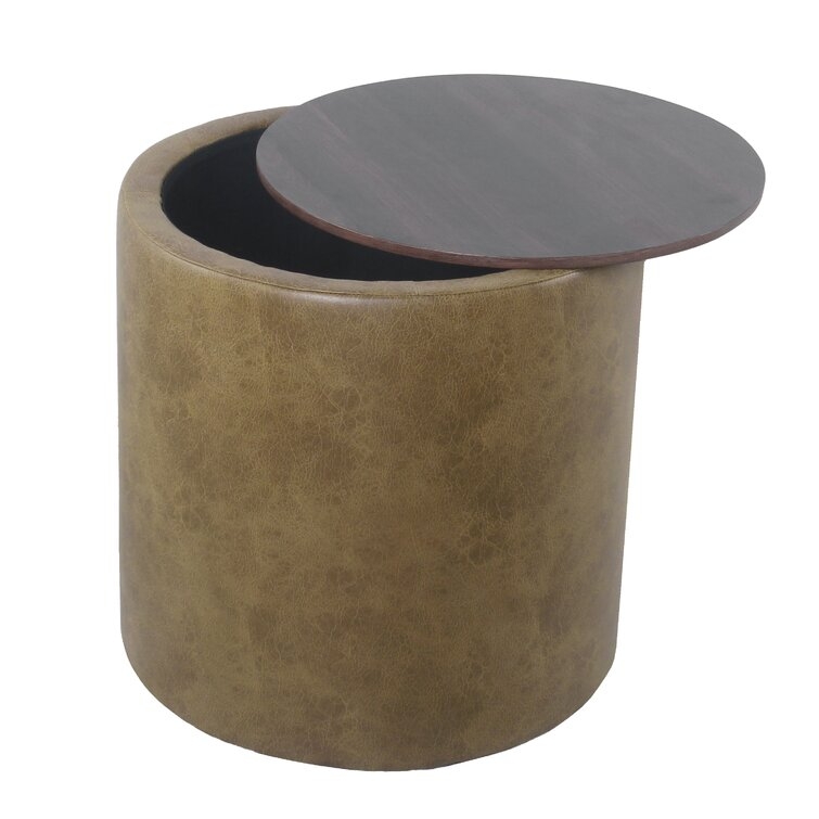 Aluino Faux Leather Ottoman - Image 2