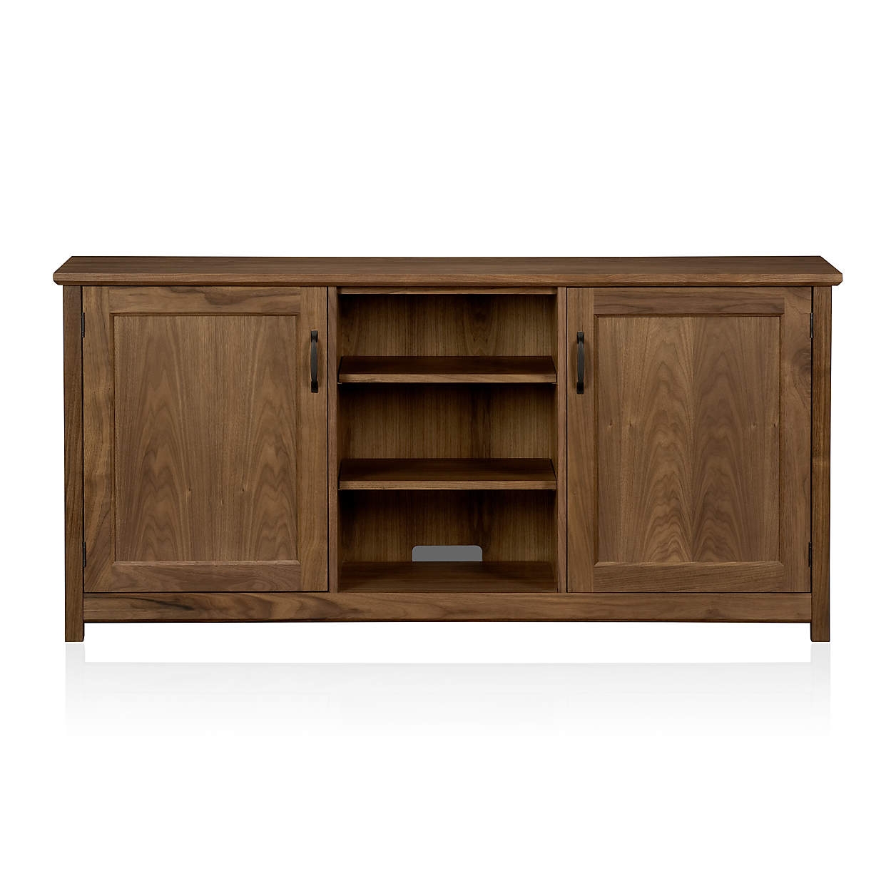 Ainsworth Walnut 64" Storage Media Console with Glass/Wood Doors - Image 0