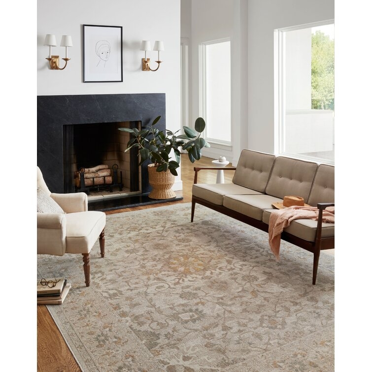 Rosemarie Floral Ivory/Natural Area Rug - Image 3