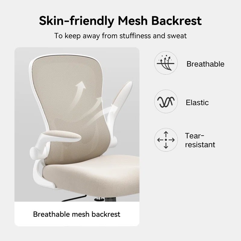 Faye Task Office Chair with Flip-Up Arms and Home and Office Desk Chairs - Image 3