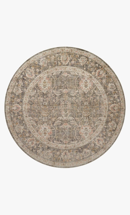 ROSEMARIE ROE-01 SAGE / BLUSH 5'-0" x 5'-0" Round Rug - Image 0