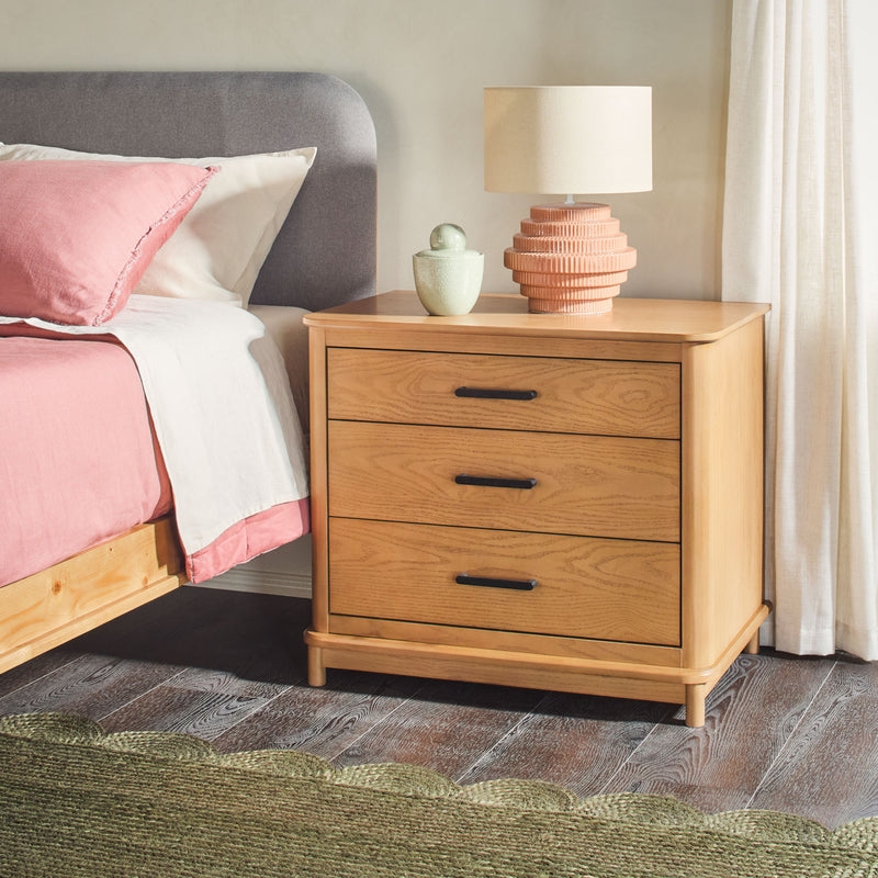 Annette Contemporary 3-Drawer Wood Nightstand - Image 1