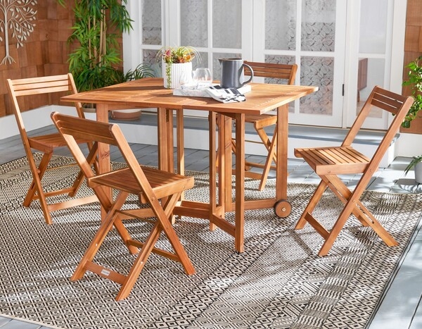 Arvin 5 Piece Outdoor Set - Natural - Safavieh - Image 1
