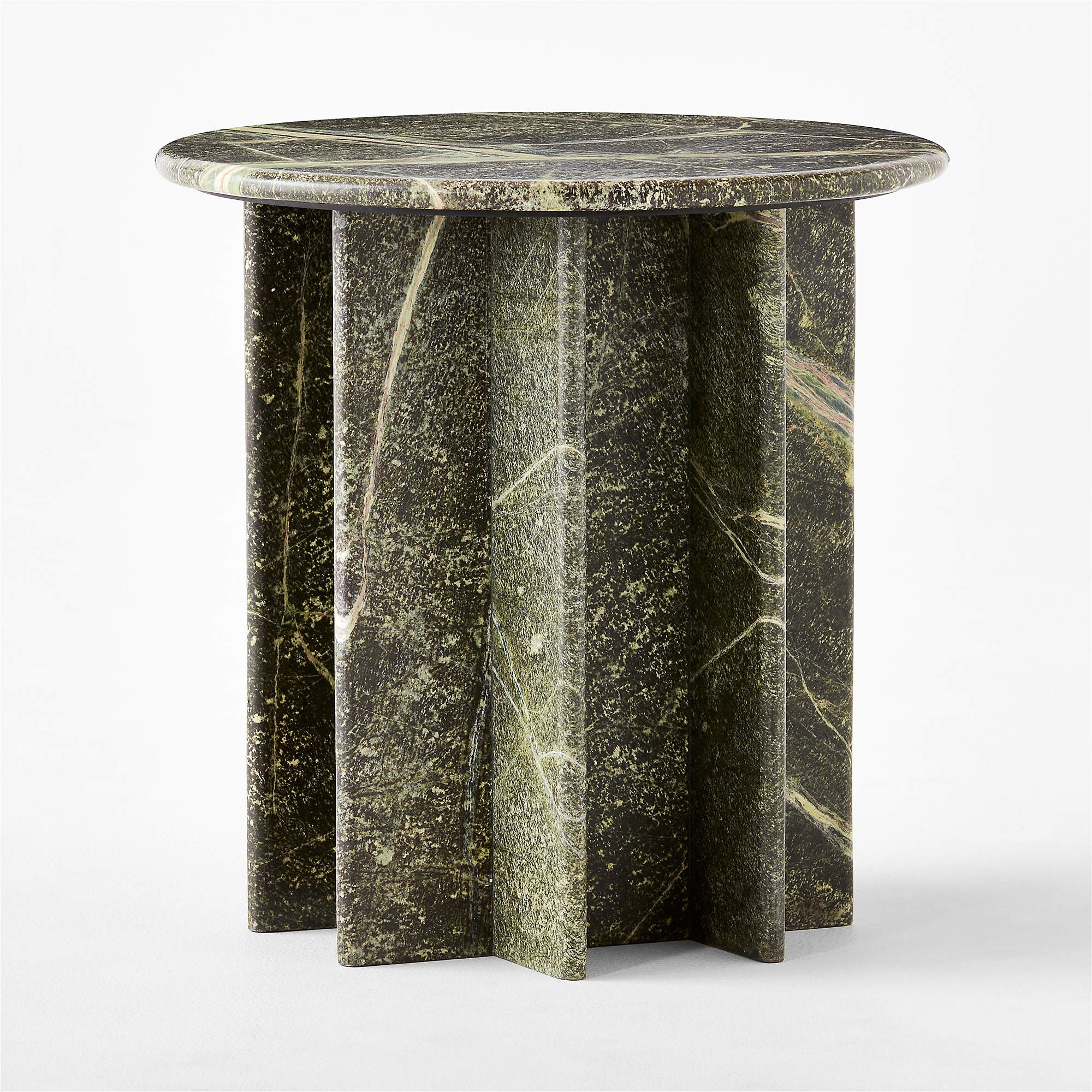 Pasar Round Green Marble Side Table - Image 3