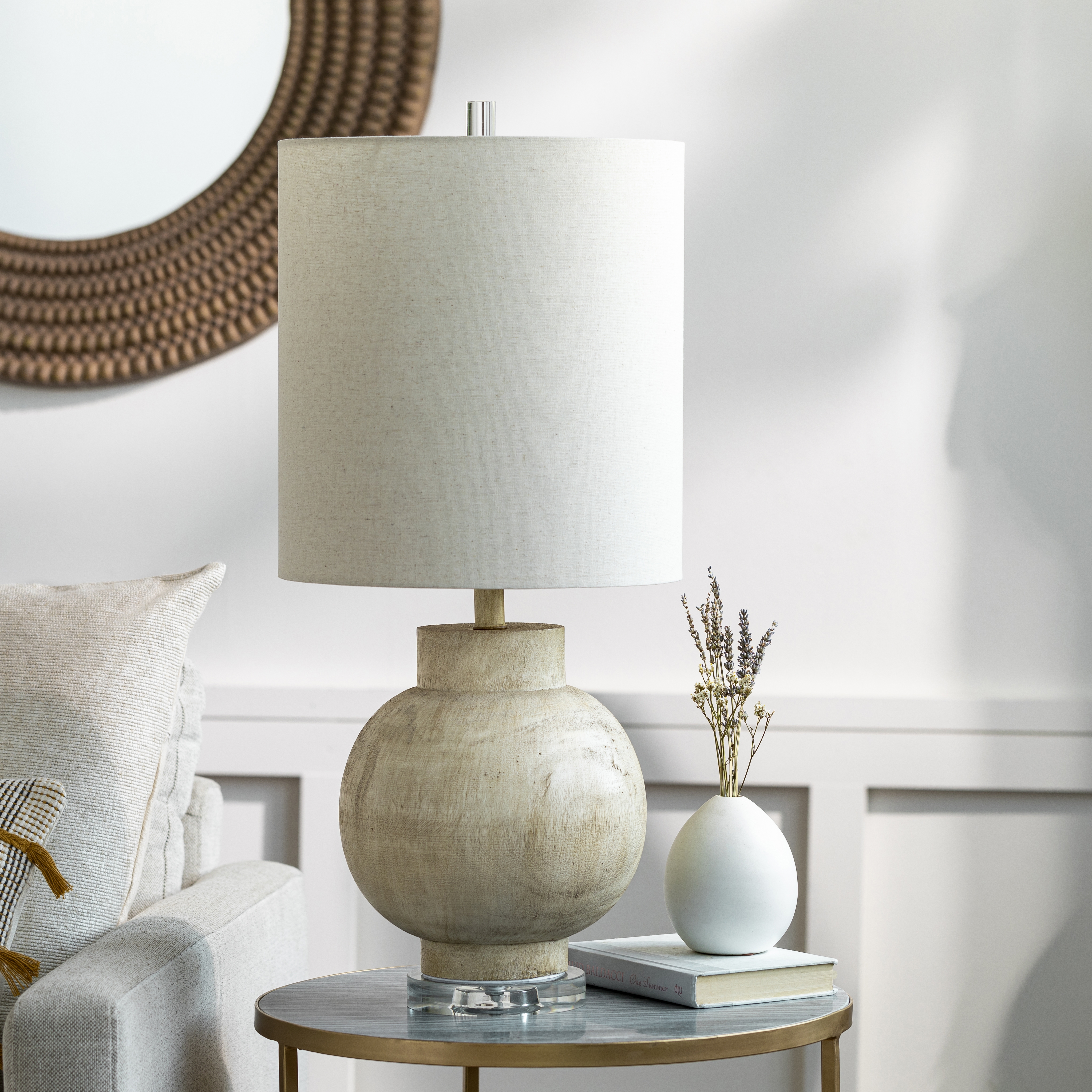 Niort Beige Painted 28"H x 13"W x 13"D Accent Table Lamp - Image 1