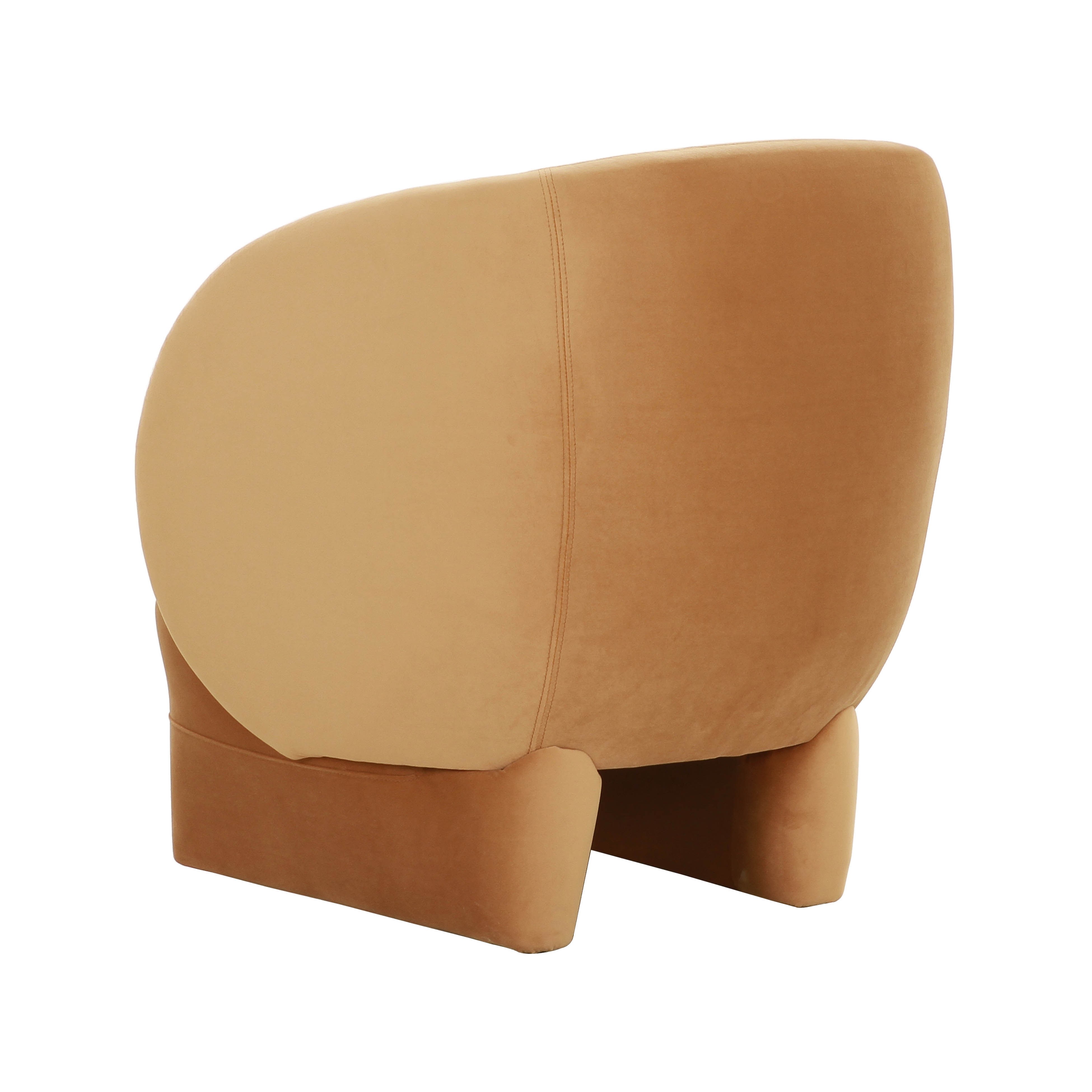 Kiki Cognac Velvet Accent Chair - Image 2