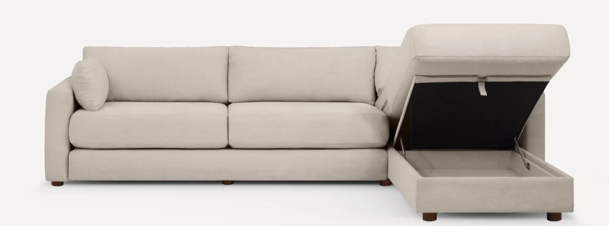 Span Sleeper Storage Sectional with Reversible Chaise - Georgia Clay - Performance Chenille - Image 4