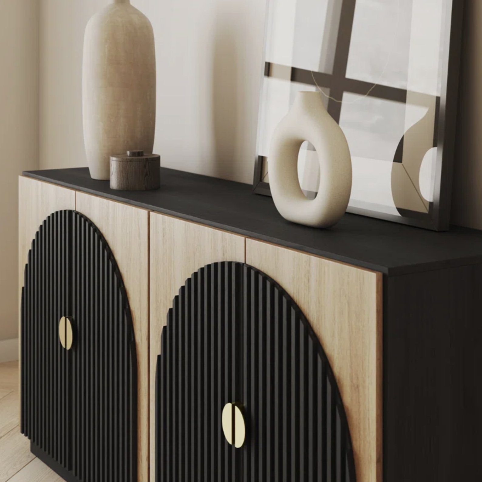 64.8" Buffet Cabinet with Storage, Sideboard Large Console Table - Image 1