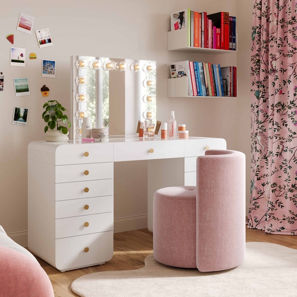 Alyssa Upcycled Velvet Rolling Desk Chair in Jane - Image 1