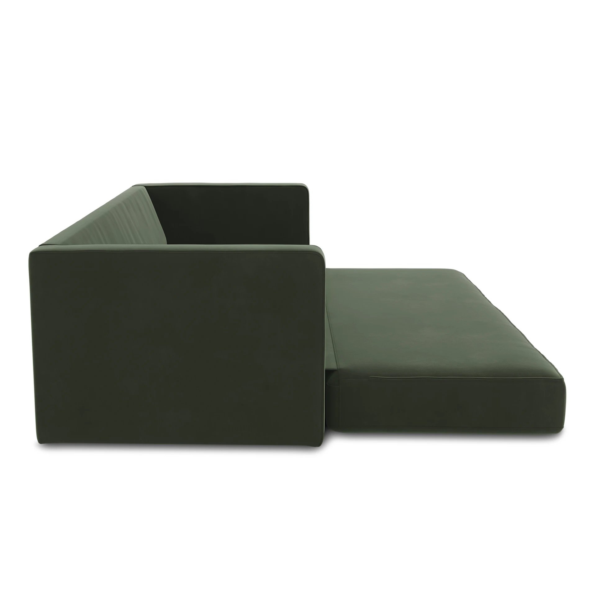 Sven 88" Tufted Velvet Sofa Bed - Plush Pacific Green - Image 3