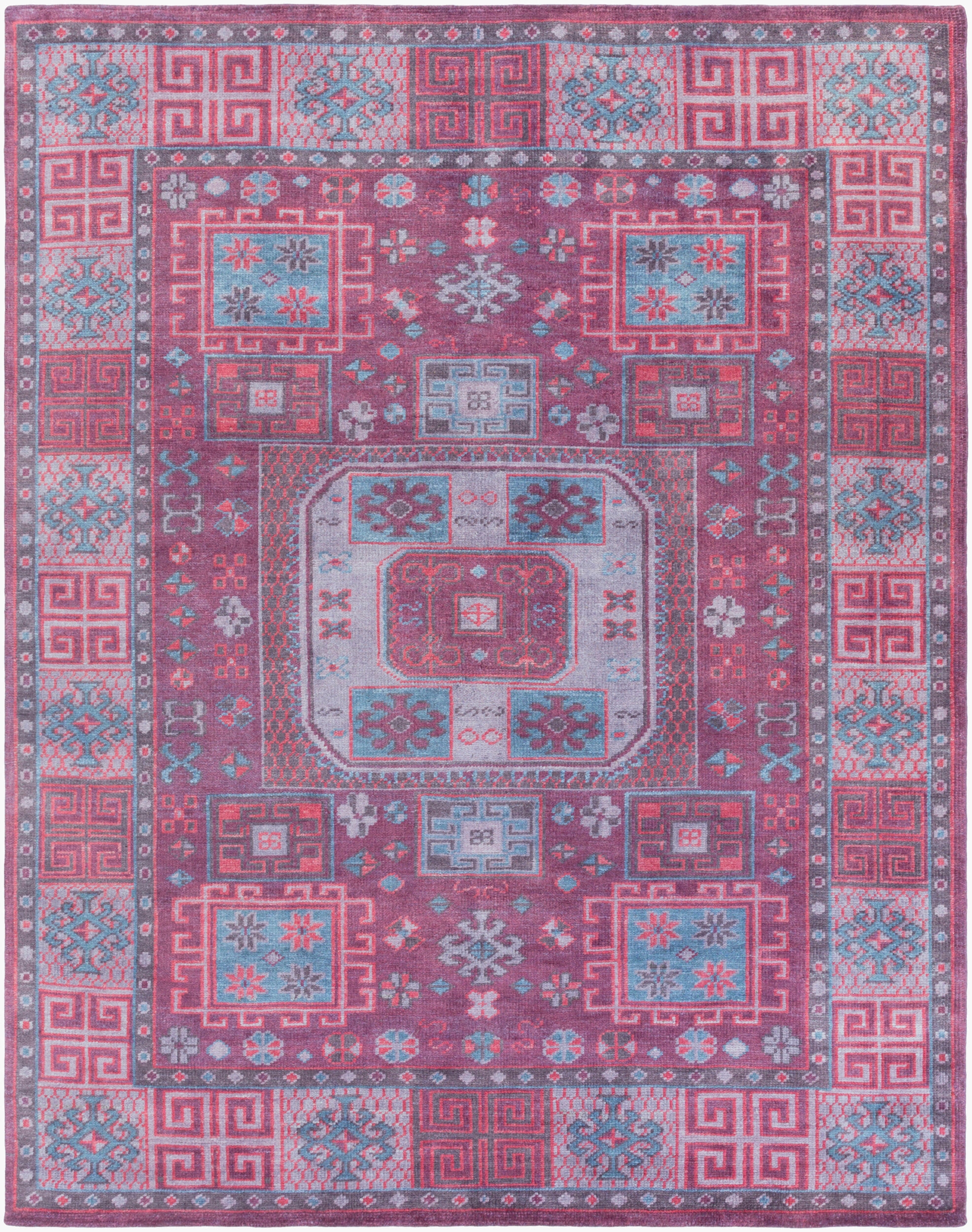 Greta Purple Indoor 8' x 10' Handmade Rug - Image 0
